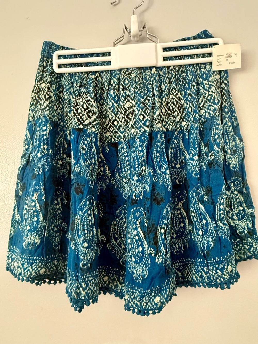 😸Blue Boho Ruffle Mini Skirt 🦋 Whimsigoth / Cottagecore Tiered Skirt